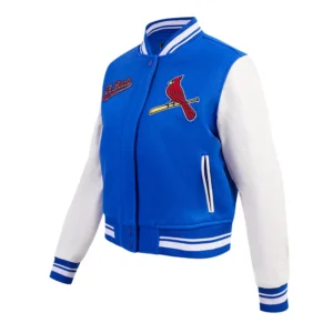 Alternative view of Women's St. Louis Cardinals Pro Standard Script Tail Varsity Jacket