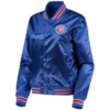 Women's Chicago Cubs Full-Snap Satin Varsity Blue Jacket