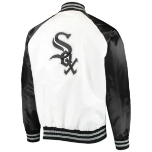 Alternative view of Chicago White Sox Starter Clean-Up Hitter Full-Snap Satin Varsity Jacket