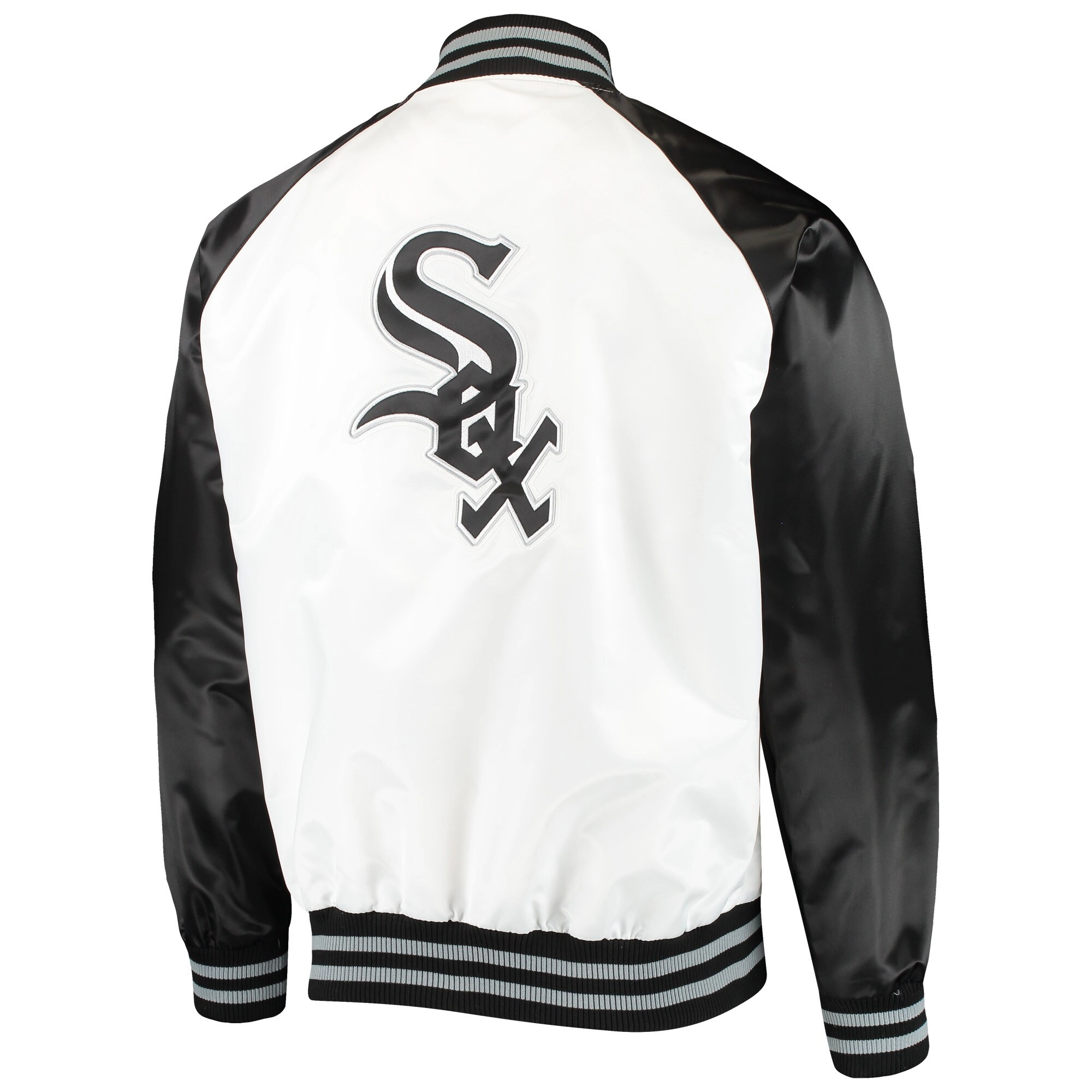 Chicago White Sox Starter Clean-Up Hitter Full-Snap Satin Varsity Jacket - Image 2