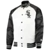 Chicago White Sox Starter Clean-Up Hitter Full-Snap Satin Varsity Jacket