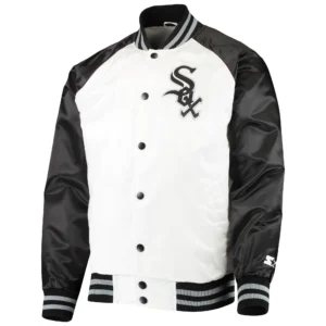 Chicago White Sox Starter Clean-Up Hitter Full-Snap Satin Varsity Jacket