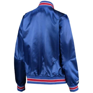 Alternative view of Women's Chicago Cubs Full-Snap Satin Varsity Blue Jacket