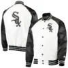 Chicago White Sox Starter Clean-Up Hitter Full-Snap Satin Varsity Jacket - Image 3