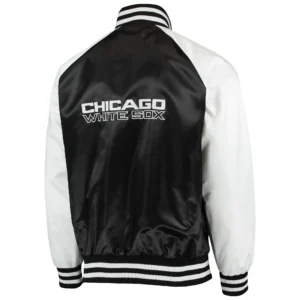 Alternative view of Chicago White Sox Starter The Lead Off Hitter Full-Snap Satin Varsity Jacket