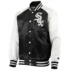 Chicago White Sox Starter The Lead Off Hitter Full-Snap Satin Varsity Jacket