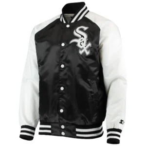 Chicago White Sox Starter The Lead Off Hitter Full-Snap Satin Varsity Jacket