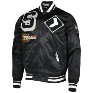 Chicago White Sox Pro Standard Black MashUp Full-Snap Satin Varsity Jacket