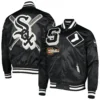 Chicago White Sox Pro Standard Black MashUp Full-Snap Satin Varsity Jacket - Image 2