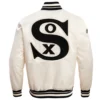 Chicago White Sox Men's Retro Classic Rib Satin Varsity Jacket - Image 2