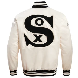Alternative view of Chicago White Sox Men's Retro Classic Rib Satin Varsity Jacket