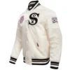Chicago White Sox Men's Retro Classic Rib Satin Varsity Jacket - Image 3