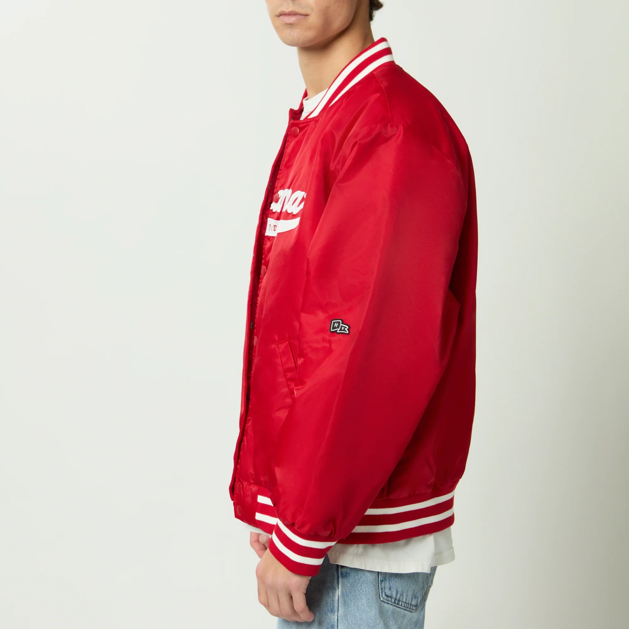 Alabama Crimson Tide Men's A-Game Satin Varsity Jacket - Image 2