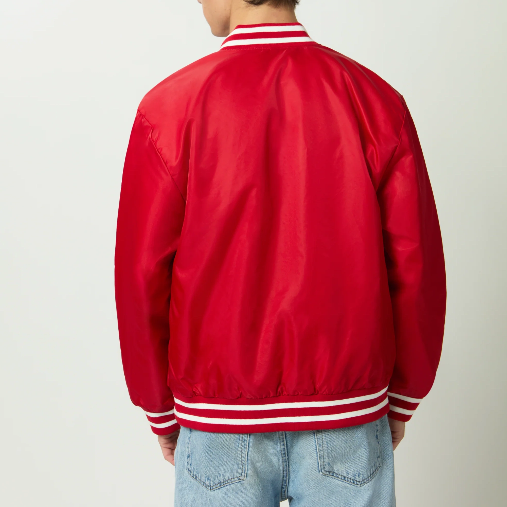 Alabama Crimson Tide Men's A-Game Satin Varsity Jacket - Image 3