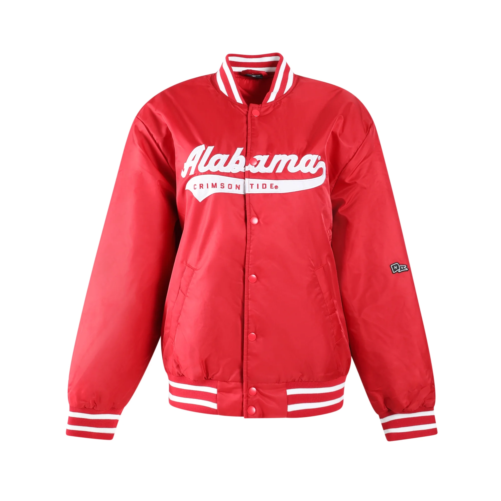 Alabama Crimson Tide Men's A-Game Satin Varsity Jacket - Image 4