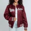 A-Game Texas Agricultural & Mechanical Uni Maroon Satin Varsity Jacket