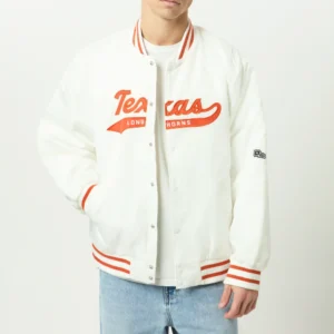 Texas Longhorns Men's A-Game White Varsity Jacket