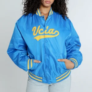 A-Game University of California, Los Angeles Blue Satin Varsity Jacket