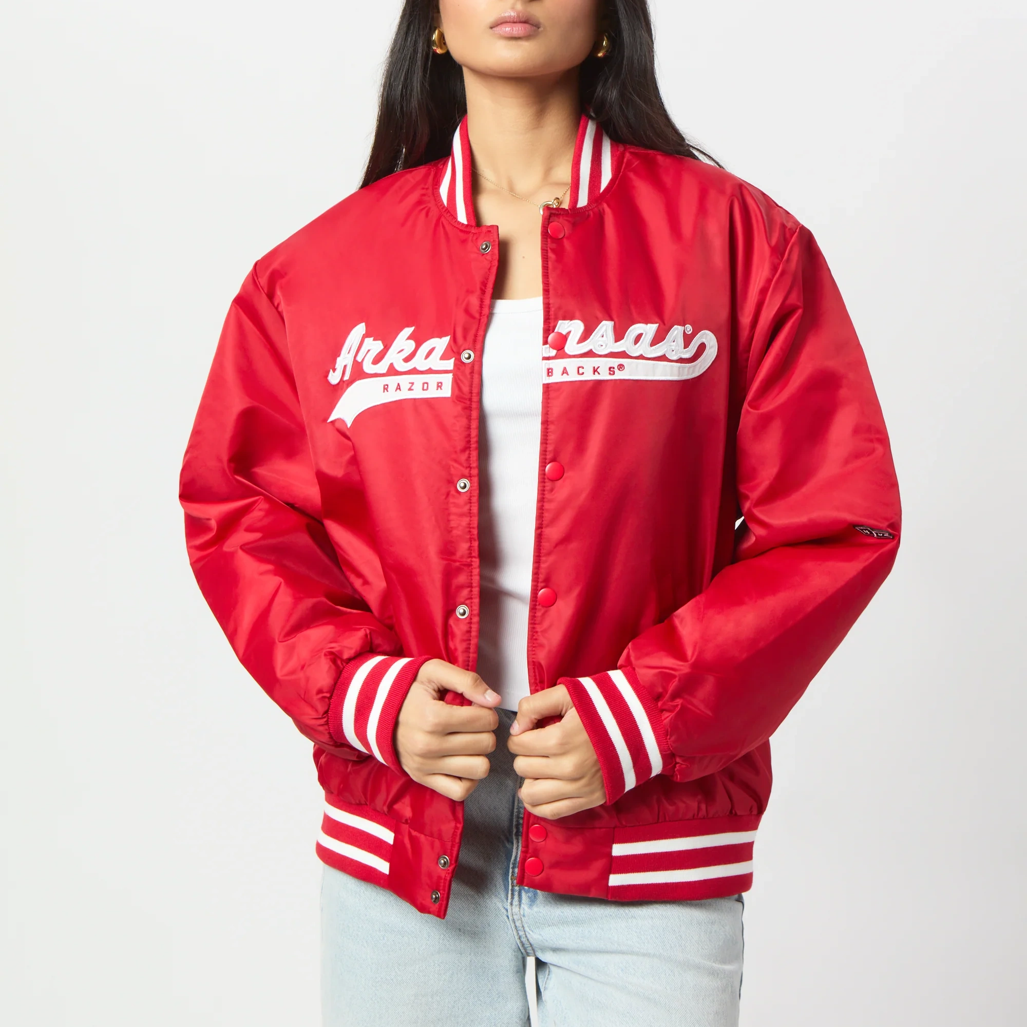 Arkansas Razorbacks Women A-Game Varsity Jacket