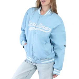 North Carolina Tar Heels Women's A-Game Sky Blue Varsity Jacket