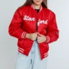 Stanford Cardinal Women's A-Game Red Varsity Jacket