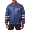 Buffalo Bills Full Leather 2.0 Blue Varsity Jacket