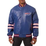 Buffalo Bills Full Leather 2.0 Blue Varsity Jacket