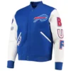 Buffalo Bills Classic Blue/White Leather Varsity Jacket