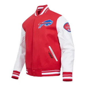 Buffalo Bills Old English Leather Varsity Jacket