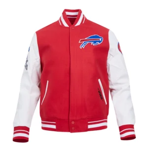 Buffalo Bills Old English Leather Varsity Jacket For Sale