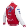 Buffalo Bills Old English Leather Varsity Jacket On Sale