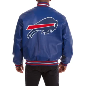 Buffalo Bills Real Full Snap Leather Varsity Jacket