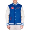 Buffalo Bills Third Down Blue Wool & Leather Jacket - Image 2