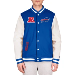 Alternative view of Buffalo Bills Third Down Blue Wool & Leather Jacket