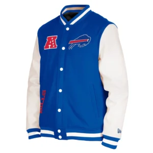 Buffalo Bills Third Down Blue Wool & Leather Jacket