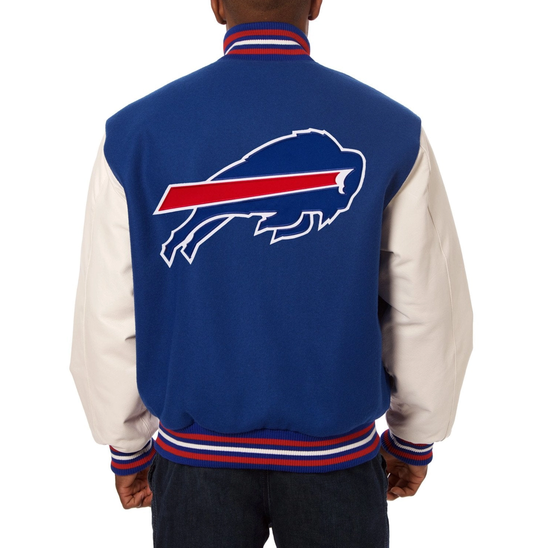 Buffalo Bills Two Tone Leather Varsity Royal/White Jacket