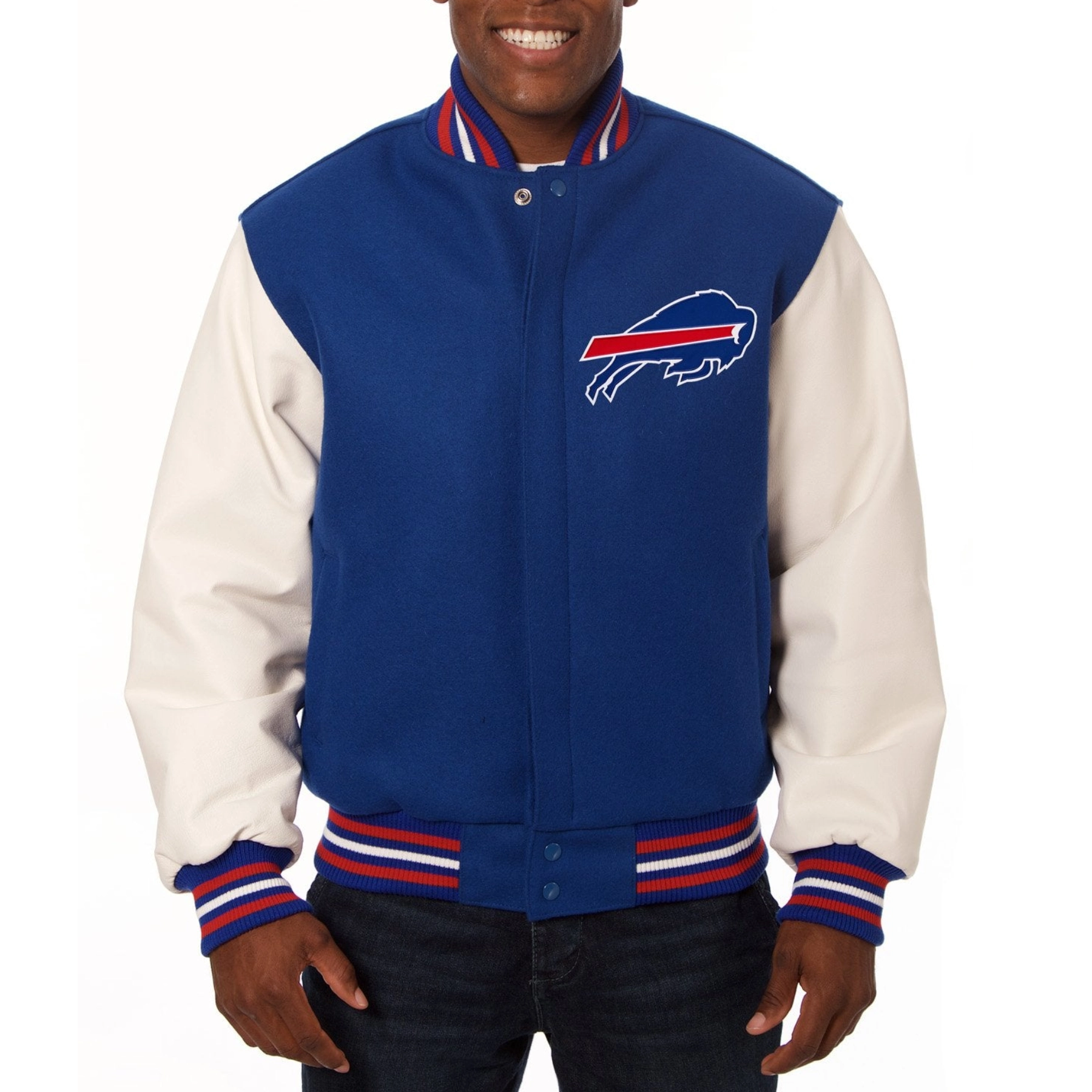 Buffalo Bills Two Tone Leather Varsity Jacket