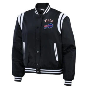 Buffalo Bills Full-Snap Women's Black Satin Jacket