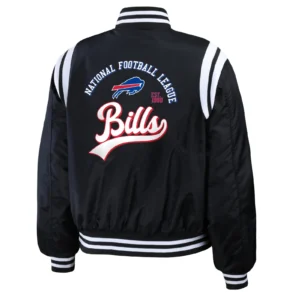 Alternative view of Buffalo Bills Full-Snap Women's Black Satin Jacket
