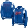 Buffalo Bills Full-Zip Women's Blue Satin Jacket - Image 3