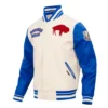 Buffalo Bills Retro Classic Men's Leather White/Blue Varsity Jacket