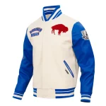Buffalo Bills Retro Classic White Wool & Leather Jacket