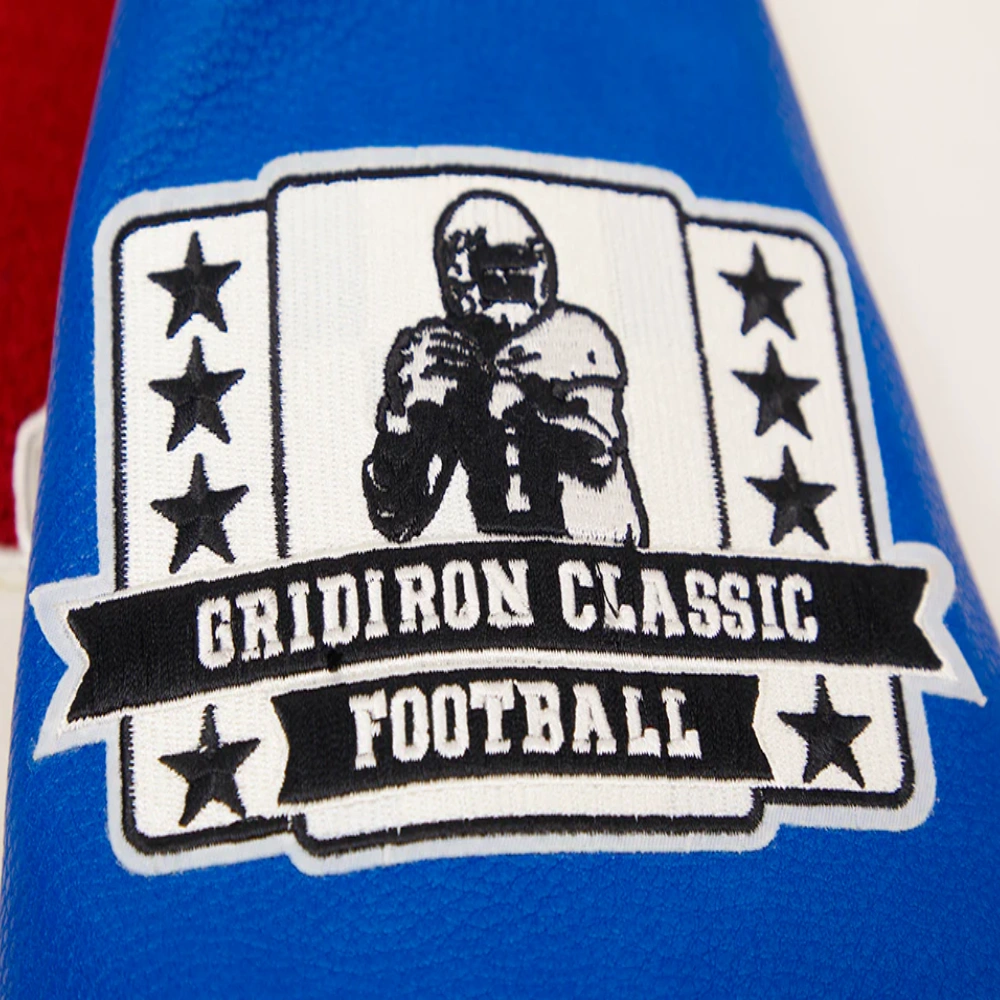 Bills Classic Men's Leather White/Blue Varsity Jacket