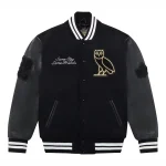 OVO Collegiate Full-Snap Black Varsity Jacket