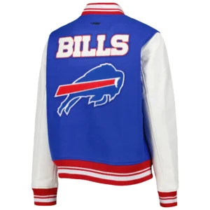 Women's Buffalo Bills Mashup Wool/Leather Varsity Jacket - Blue/White