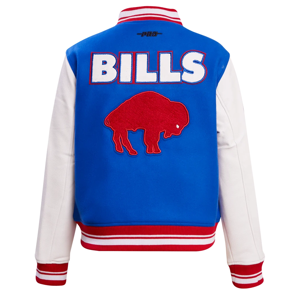 Buffalo Bills Retro Classic Women's Wool Leather Varsity Jacket On Slae