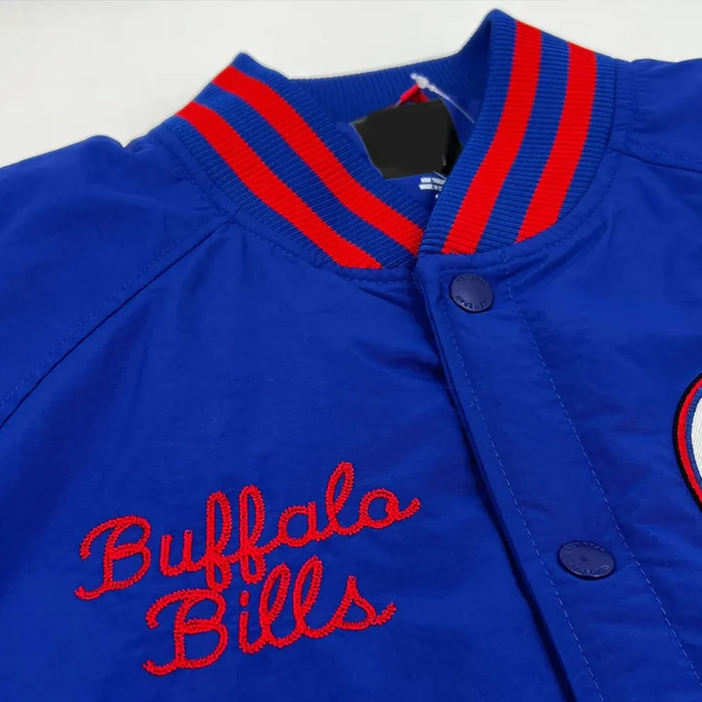 buffalo bills 1960 vintage blue wool varsity chest detail