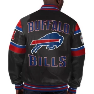Alternative view of Buffalo Bills Full-Snap G111 Black Leather Varsity Jacket