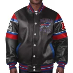 Buffalo Bills Full-Snap G111 Black Leather Varsity Jacket