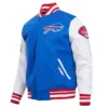 buffalo bills blue wool & leather classic varsity jacket